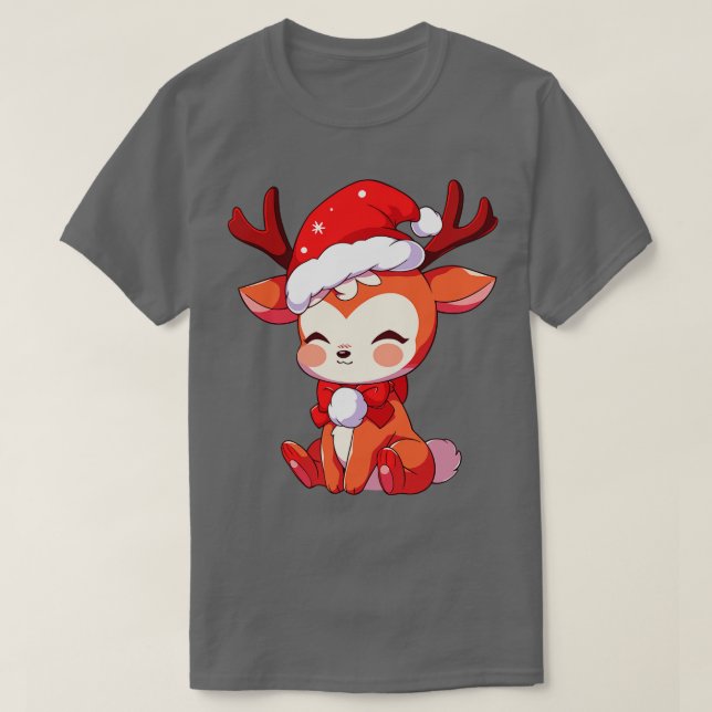 Söt Kawaii christmas Reindeer i Tomhat 1 T Shirt (Design framsida)
