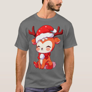 Söt Kawaii christmas Reindeer i Tomhat 1 T Shirt