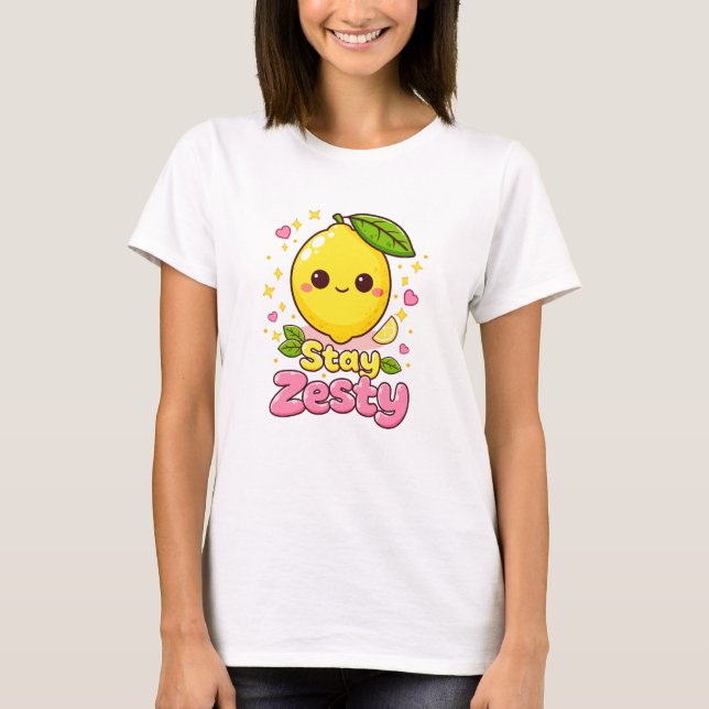 Söt Kawaii Citron “Håll dig Zesty” T Shirt (Framsida)