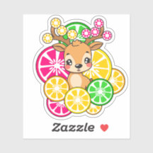 Söt Kawaii Citrus Hjort Citron Apelsin