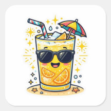 Söt Kawaii Cool Sommar Tropisk Dryck SungSticker