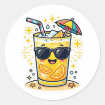 Söt Kawaii Cool Sommar Tropisk Dryck SungSticker