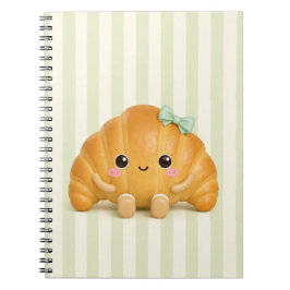 Söt Kawaii Croissant Spiral Anteckningsbok
