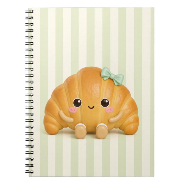 Söt Kawaii Croissant Spiral Anteckningsbok (Framsidan)