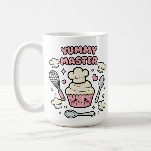 Söt Kawaii Cupcake Kock Mugg (Vänster)