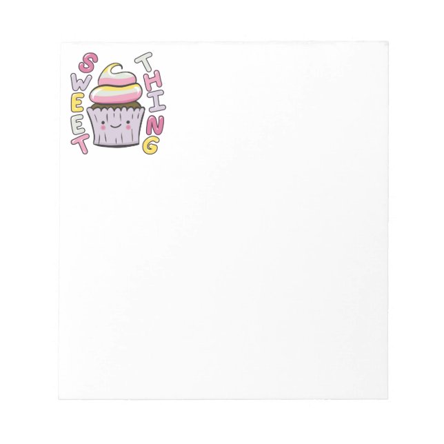 Söt Kawaii Cupcake med text Anteckningsblock (Framsida)