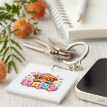 Söt Kawaii Daisy Highland Ko Namn Pastell Rosa Fl