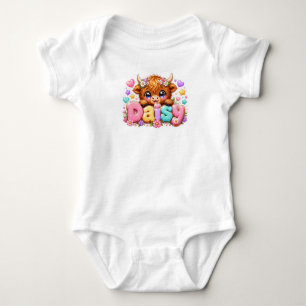 Söt Kawaii Daisy Highland Ko Namn Pastell Rosa Fl T Shirt