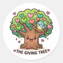 Söt Kawaii Den Givande Trädet Hjärtblad KiSticker