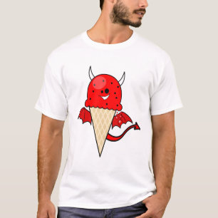 Söt Kawaii djävulen glass cone med vingar T Shirt