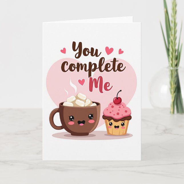Söt Kawaii Du Fyller Mig Kort (Framsida)
