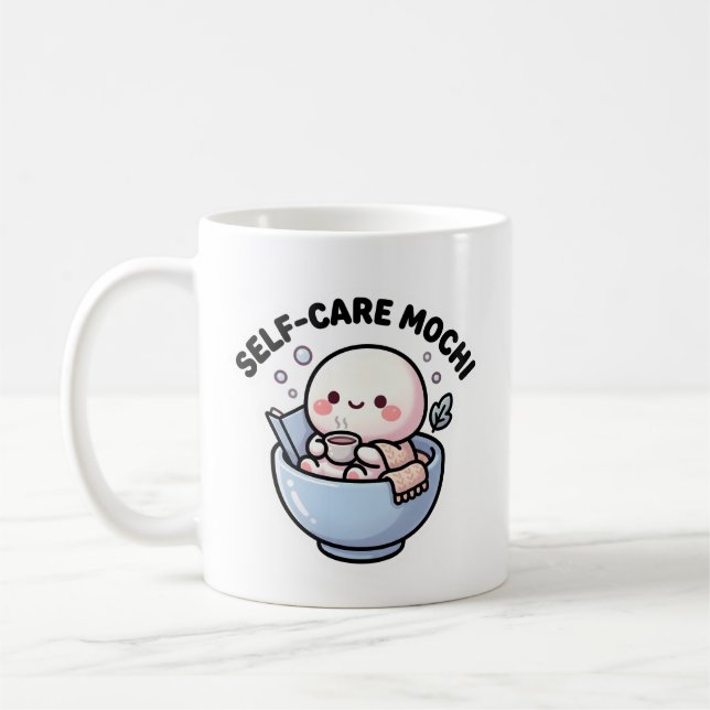 Söt Kawaii Egenvård Mochi Kaffemugg (Vänster)