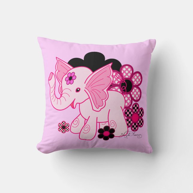Söt Kawaii Elefant Kudde (Framsida)