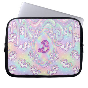 Söt Kawaii Enhörning Pastell Regnbåge Magisk Laptop Fodral