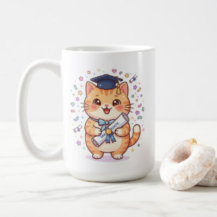 Söt Kawaii Examen Katt Kaffe Mugg