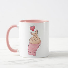 Söt Kawaii Fingerhjärta Bästa Vännen Tvåtons Mugg