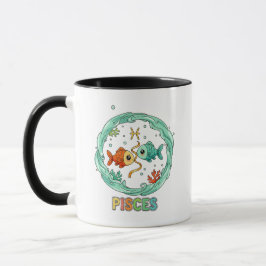 Söt Kawaii Fiskarnas Zodiak Mugg