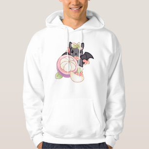 Söt Kawaii Fladdermus med Exotisk Mangostan Hoodie