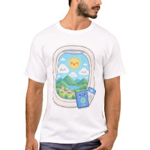 Söt Kawaii Flygplansfönsterutsikt Resa