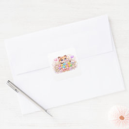 Söt Kawaii Fullpackad med Kärlek Nalle Björn Paste Fyrkantigt Klistermärke