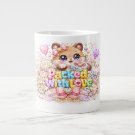 Söt Kawaii Fullpackad med Kärlek Nalle Björn Paste Jumbo Mugg
