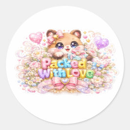 Söt Kawaii Fullpackad med Kärlek Nalle Björn Paste Runt Klistermärke