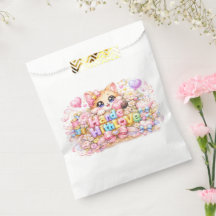 Söt Kawaii Gjord Med Kärlek Katt Namn Pastell Rosa
