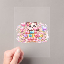 Söt Kawaii Gjord Med Kärlek Katt Namn Pastell Rosa
