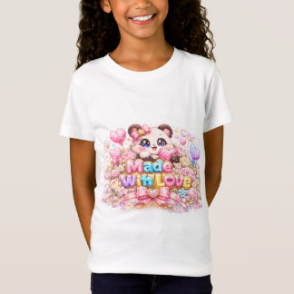 Söt Kawaii Gjord Med Kärlek Katt Namn Pastell Rosa T Shirt