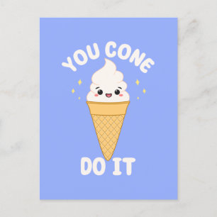 Söt Kawaii Glasskott Motivationscitat Vykort