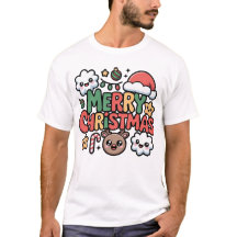 Söt Kawaii God Jul Högtid Tecknad T-Shirt