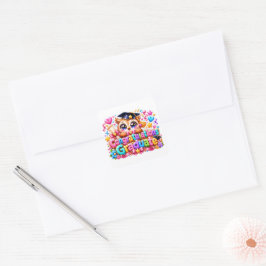 Söt Kawaii Grattis Examens Owl Pastell Pi Fyrkantigt Klistermärke