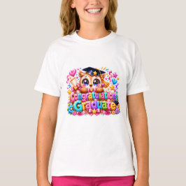 Söt Kawaii Grattis Examens Owl Pastell Pi T Shirt