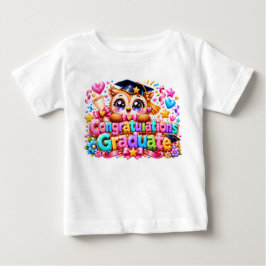 Söt Kawaii Grattis Examens Owl Pastell Pi T Shirt