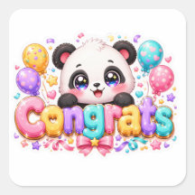 Söt Kawaii Grattis Panda Namn Pastell Rosa Examen