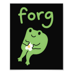 Söt Kawaii Groda Tårta Meme Söt Estetik Förg  Fototryck