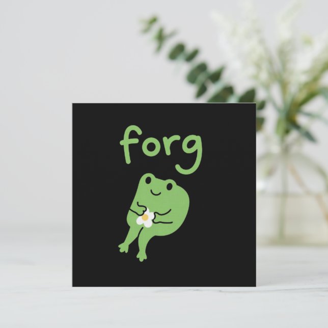 Söt Kawaii Groda Tårta Meme Söt Estetik Förg  Inbjudningar (Stående Fram)