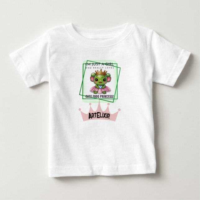 Söt Kawaii grodprinsessa tryck T Shirt (Framsida)