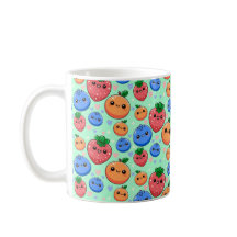 Söt Kawaii Grön Orange Blå Frukt