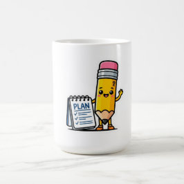 Söt Kawaii Gul Penna och Planeringsbok Smart Kaffemugg
