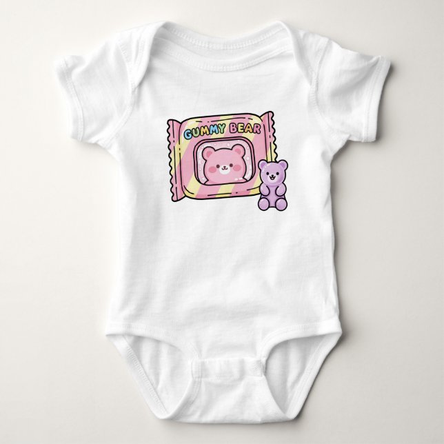 Söt Kawaii Gummibär Godis T Shirt (Framsida)