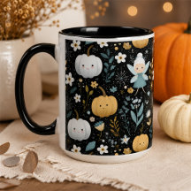 Söt Kawaii Halloween-älva och Pastellfärgade Pumpo