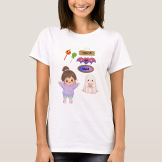 Söt Kawaii Halloween Bus eller Behandla Chibi Flic T Shirt