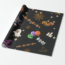 Söt Kawaii Halloween-klotter Spöklik Mönster Omsla
