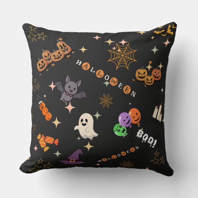 Söt Kawaii Halloween-kritself mönster Kudd Kudde (Framsida)