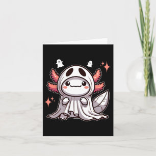 Söt Kawaii Halloween Spök Axolotl Kort