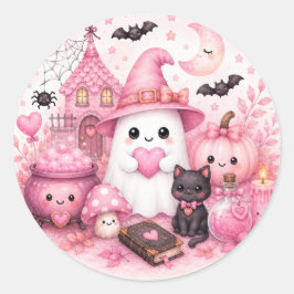 Söt Kawaii Halloween-spöksticker Runt Klistermärke