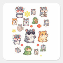 Söt Kawaii Hamster Klistermärke Ark | Chibi Djur P