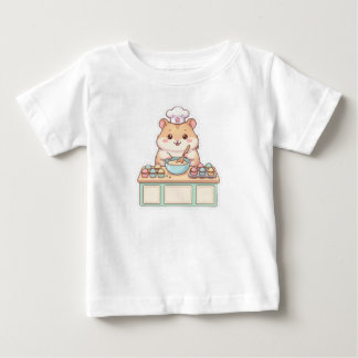 Söt Kawaii Hamsterkock som bakar Cupcakes för Småb T Shirt