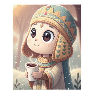 Söt Kawaii Hatshepsut Mat & Kokosnöt Konst Fototryck